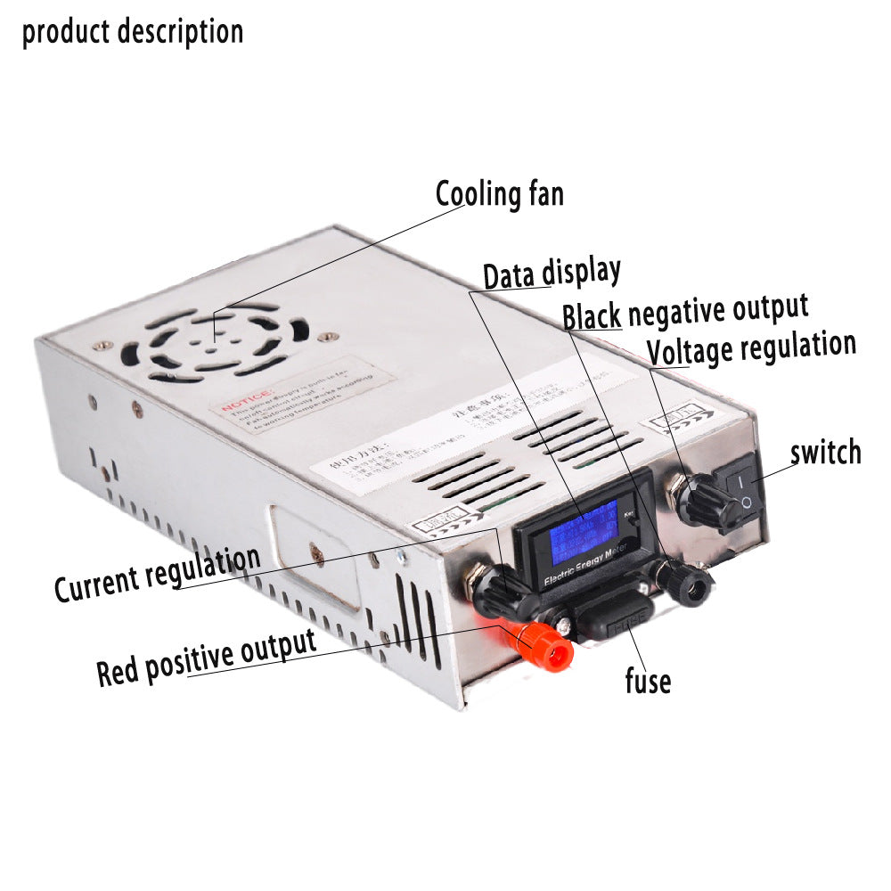  NOEIFEVO con tensione e corrente regolabili 0-100V 1-7A Caricabatterie, compatibile con batterie al litio, LiFePO4 e piombo-acido da 3,7V 6V 12V