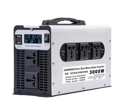 Inversor de onda senoidal pura 1500W/3000W DC 12V 24V 48V 60V 72V para AC 220V 50Hz, conversor para bateria solar e automotiva, com display LED