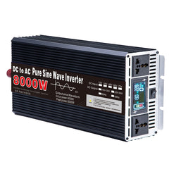 Inversor de potência portátil 3000W 4000W 5000W 6000W 8000W Inversor de onda sinusoidal pura DC 24V para AC 110V 220V Conversor de tensão solar para automóvel