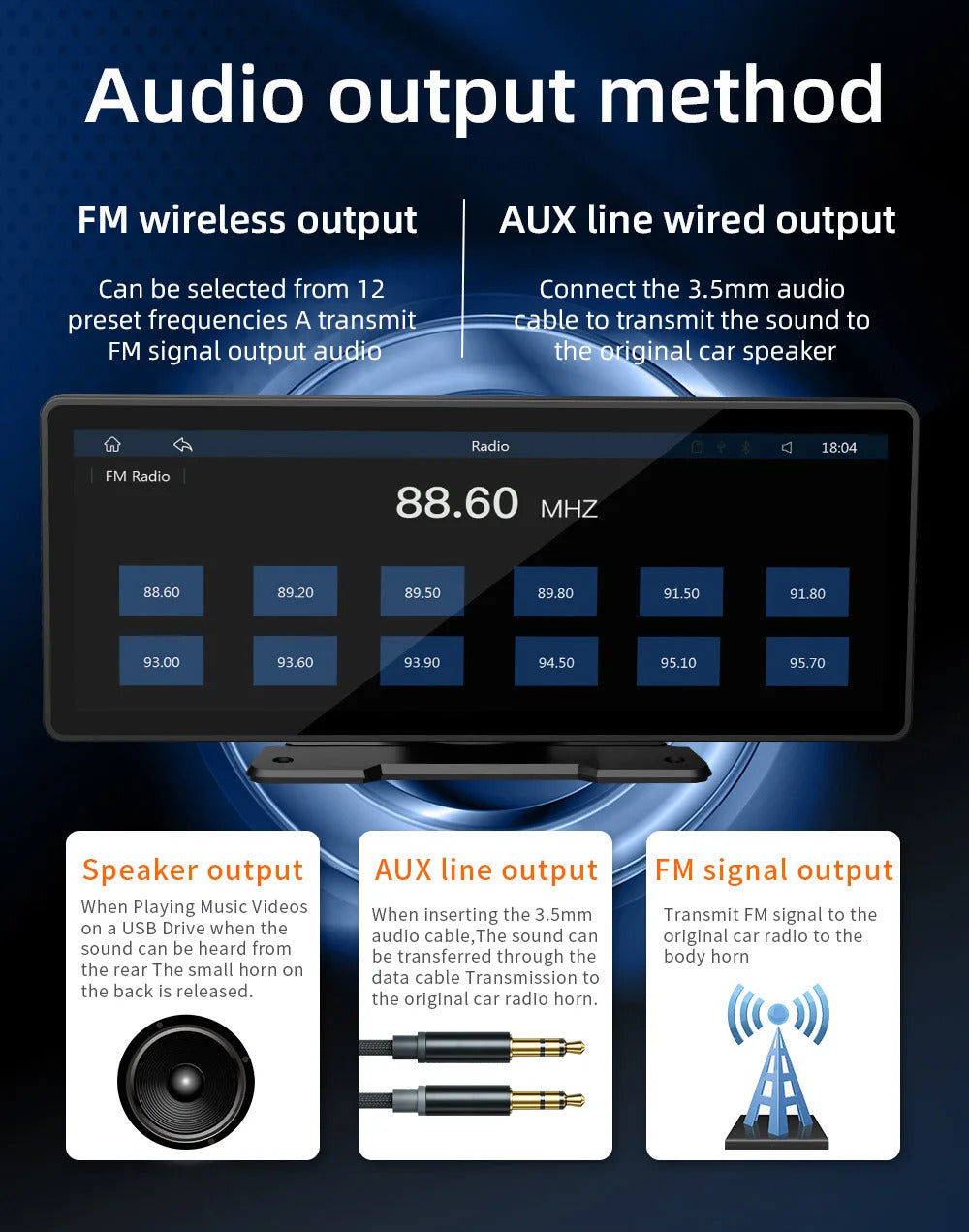 NOEIFEVO B5303 Tela sem fio para CarPlay para carros, compatível com Apple CarPlay e Android Auto, rádio de carro com tela sensível ao toque HD portátil de 10,26", receptor de áudio de carro com controle de voz, Mirror Link, Bluetooth, GPS, FM AUX.