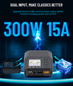 M6AC Dual-Channel Smart Charger, 100W AC/300W DC, 15A Balancer Charger voor LiPo, LiHV, LiFe, Lion, NiMh, Pb Batterijen, met 2,0'' IPS-LCD-Display