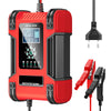 Bilbatteriladdare, 12V 12A / 24V 6A Blysyra AGM LiFePO4 batteriladdare, fordonsladdare, 7-stegs smart batteriladdare med LED-display för bilar, lastbilar, motorcyklar, gräsklippare.