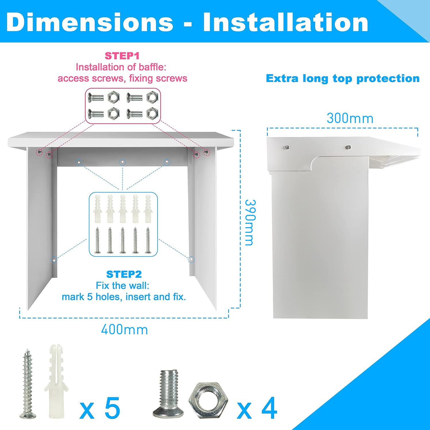 NOEIFEVO EV Oplader Wallbox Weerbestendig Dak, Regenbescherming voor Elektrische Auto Oplaadstation, Roestvrijstalen Afdekking, Weerbestendig (40 x 30 x 39 cm)