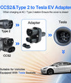 Adaptador de cargador EV NOEIFEVO CCS2 y Tipo 2 a Tesla NACS, AC 32A DC 400A 200KW, cargador de vehículo eléctrico, convertidor de cargador Tipo 2 para Model Y/S/3/X