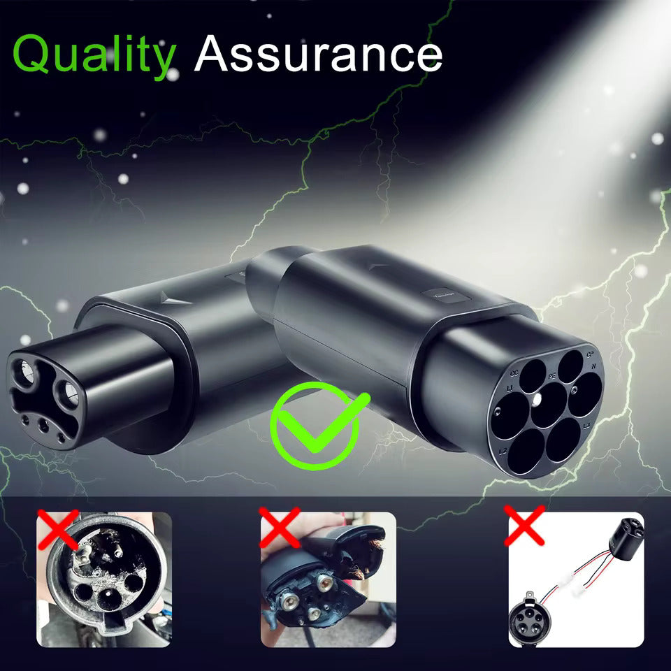 NOEIFEVO Type 2 naar Tesla Adapter AC 7,2 kW 32A 220V, passend voor Tesla Model S/X/3, voor Type 2 AC EV-lader om Tesla-voertuigen op te laden