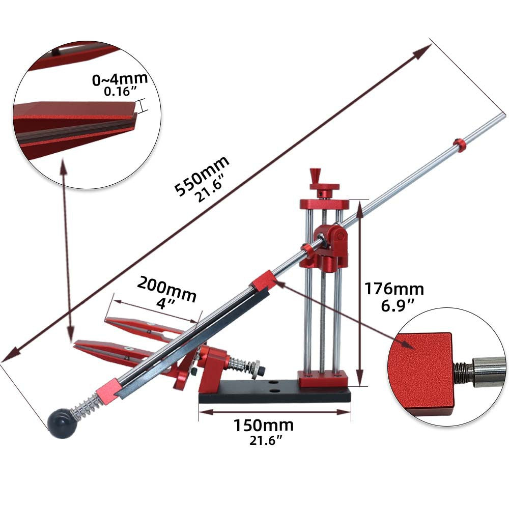 NOEIFEVO 360° Drehbares Flip-System für Messer mit festem Winkel - Professionelles Messerschärfset mit Schleifsteinen - Werkzeug zur Halterung von Schleifmitteln