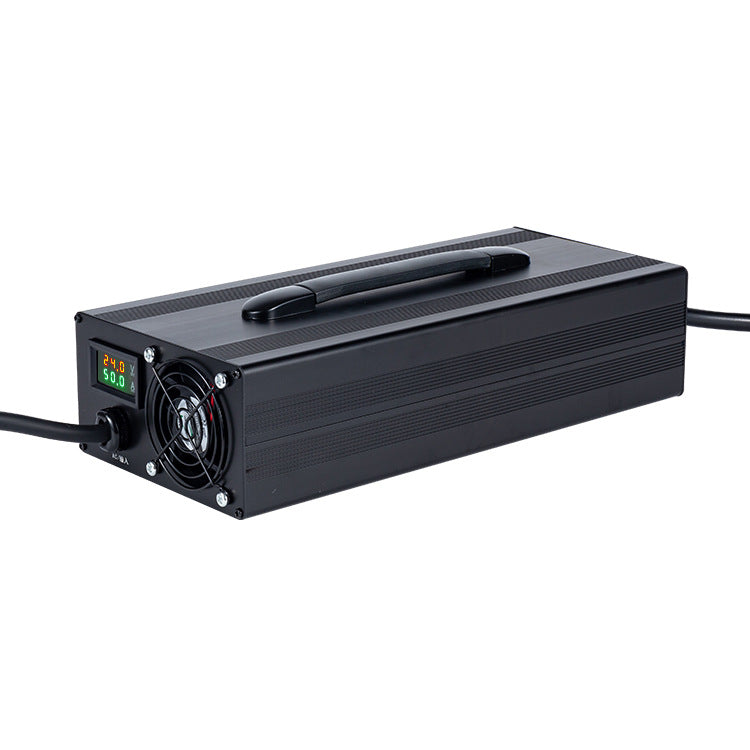 NOEIFEVO 29,2 V 5–50 A  Justerbart litium-LiFePO4-batterilader for 24 V, 25,6 V, 8S LiFePO4-batterier, LCD-display, lader for bobiler, trolling-motorer, båter og campingvogner