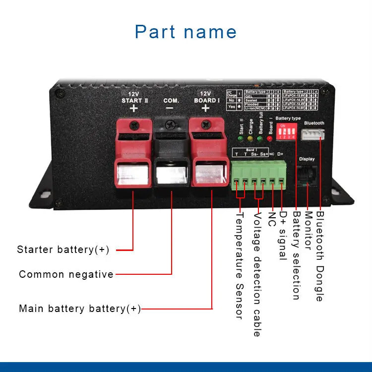 NOEIFEVO 12V 60A DC-DC-Ladegerät-Booster für Wohnmobile, Camper und Schiffe, für LiFePO4-Lithium-Blei-Säure-AGM-GEL-Batterien, unterstützt Bluetooth