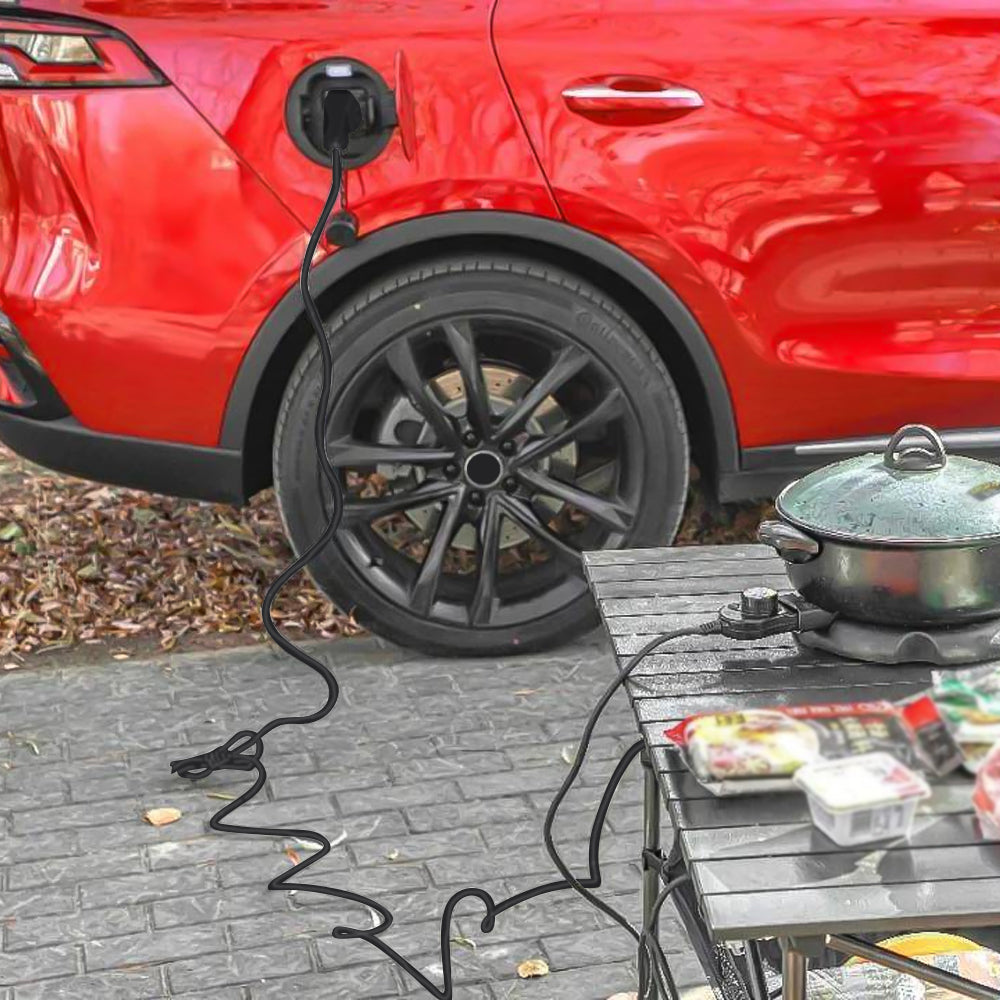 Laadadapter voor voertuigen zonder vaste laadunit (V2L) voor KIA en Hyundai, Elektrisch voertuig laadadapter 16A Type 2 naar Schuko-stopcontact met 5 meter kabel