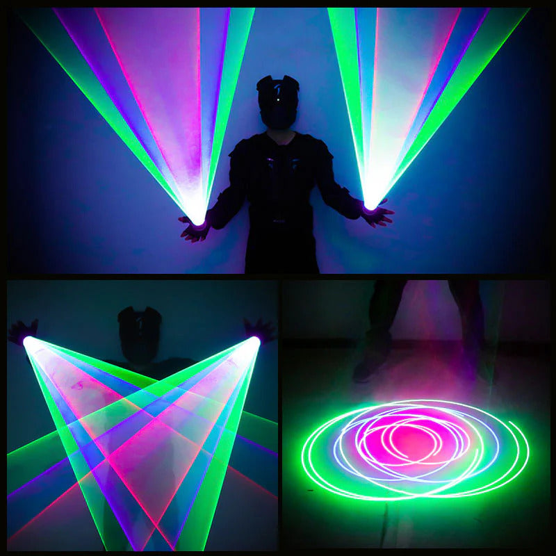 RGB Laser handschuhe, Party Laser handschuhe, rotierende Laser handschuhe, Sternenhimmel-Laserhandschuhe, geeignet für Nachtclubs, Bars und Bühnenbeleuchtung