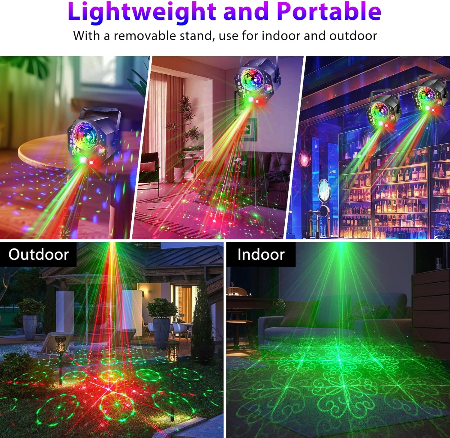 4-in-1-diskopallo – juhlavalaisin 64 kuviolla, musiikkiohjattu diskolamppu kaukosäätimellä, RGB-UV-strobovalo kotiin, baariin, klubille, ulos ja syntymäpäiväjuhliin