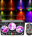 DJ Disco Partybeleuchtung, RGBW 4-in-1 Spezialeffekt-Muster-Laserlicht mit DMX512-Soundsteuerung, Bühnenbeleuchtung für DJ-Clubs, Partys, KTV, Bars, Veranstaltungen, Shows und Festivalpartys