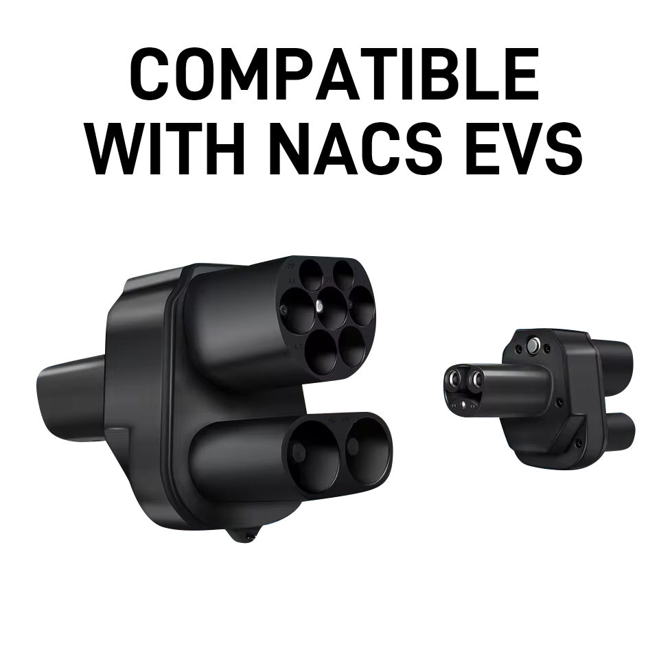 NOEIFEVO CCS2 och Typ 2 till Tesla NACS EV-laddadapter, AC 32A DC 400A, kompatibel med Tesla Model 3/X/Y, tillverkad i USA, CCS2 kombinerad adapter, stöder CCS2- och Typ 2-laddare
