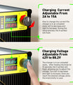 NOEIFEVO 15A Corrente 42V-88.2V regolabile LiFePO4 litio  di   ioni agli Caricabatterie Tensione per batteria 36V 48V 60V 72V 84V