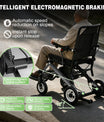 Elektrisk rullestol – 13.6kg, 300W motor, avtakbart litiumbatteri, elektromagnetisk brems, 100kg bæreevne, lett, sammenleggbar, ideell for reise og hverdag