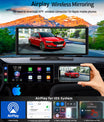 NOEIFEVO C200 10,26 inch CarPlay-scherm, Draagbare autoradio compatibel met Apple CarPlay & Android Auto, IPS touchscreen, 4K dashcam, 1080P achteruitrijcamera, Siri, GPS-navigatie, Bluetooth, MirrorLink, FM