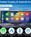 NOEIFEVO C200 10,26 inch CarPlay-scherm, Draagbare autoradio compatibel met Apple CarPlay & Android Auto, IPS touchscreen, 4K dashcam, 1080P achteruitrijcamera, Siri, GPS-navigatie, Bluetooth, MirrorLink, FM