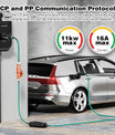 NOEIFEVO 11KW EV-Ladegerät Reise-Netzteil-Adapter-Set, CEE16A 3-Phasen-Steckdosenadapter auf CEE rot 32A/CEE blau 16A/230V Haushaltssteckdose/Typ 2 Stecker
